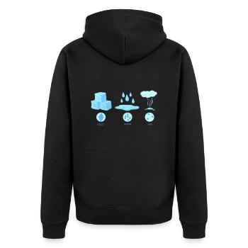 Physical state water - Unisex Premium Organic Zip Hoodie - black - Back - Nico (187cm)