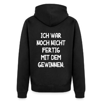 Gewinnen Erfolgreich Gewinn Lustiger Spruch Fun - Unisex Premium Bio Zip Hoodie - Schwarz - Hinten - Nico (187cm)