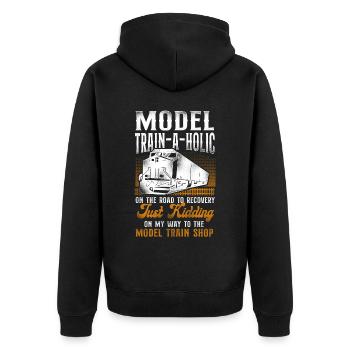 Conducteur de train diesel de marchandises - Veste à capuche bio Premium Unisexe - noir - Dos - Nico (187cm)