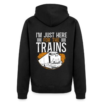 Conducteur de train diesel de marchandises - Veste à capuche bio Premium Unisexe - noir - Dos - Nico (187cm)