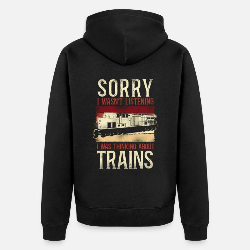 Freight Diesel Train Driver - Unisex Premium Organic Zip Hoodie - black