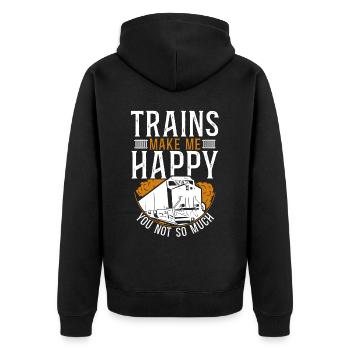 Conducteur de train diesel de marchandises - Veste à capuche bio Premium Unisexe - noir - Dos - Nico (187cm)
