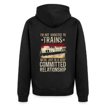 Conducteur de train diesel de marchandises - Veste à capuche bio Premium Unisexe - noir - Dos - Nico (187cm)