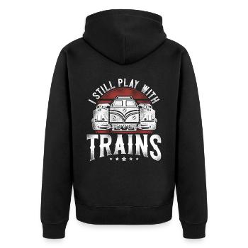 Conducteur de train diesel de marchandises - Veste à capuche bio Premium Unisexe - noir - Dos - Nico (187cm)