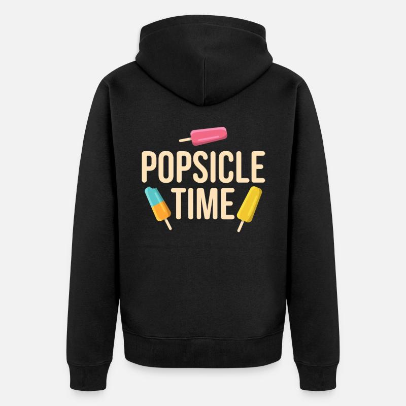 Popsicle Time Eis Geschenk - Unisex Premium Bio Zip Hoodie - Schwarz
