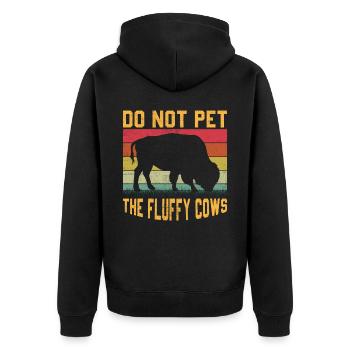 Bison Buffalo Water Buffalo National Park - Unisex Premium Organic Zip Hoodie - black - Back - Nico (187cm)