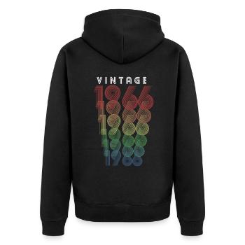 Millésime 1966 Année de naissance 1966 Millésime Anniversaire - Veste à capuche bio Premium Unisexe - noir - Dos - Nico (187cm)