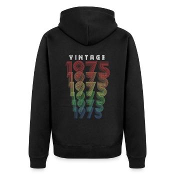 Vintage 1975 Year of birth 1975 Vintage Birthday - Unisex Premium Organic Zip Hoodie - black - Back - Nico (187cm)