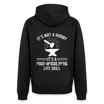 Blacksmith It's A Post-Apocalyptic Life Skill - Unisex Premium Organic Zip Hoodie - black - Back - Nico (187cm)