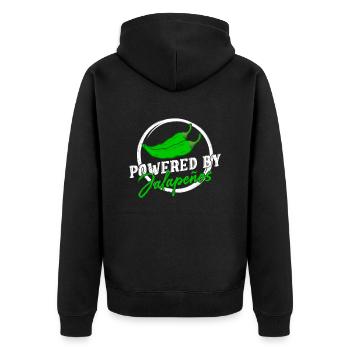 Jalapeno - Unisex Premium Organic Zip Hoodie - black - Back - Nico (187cm)