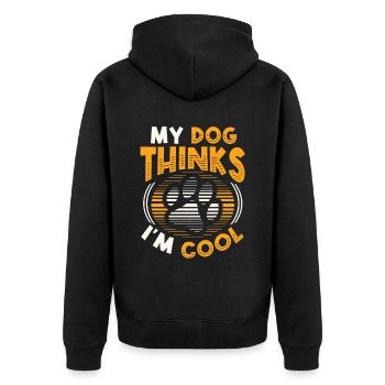 Mon chien pense que je suis cool. - Veste à capuche bio Premium Unisexe - noir - Dos - Nico (187cm)