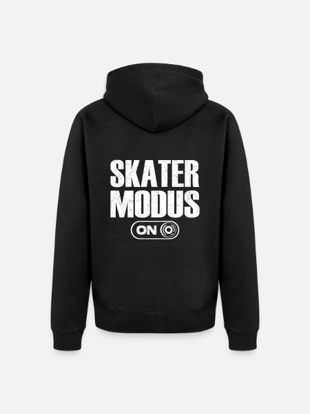 Skater Mode On Skateboarder Fan - Unisex Premium Organic Zip Hoodie - black