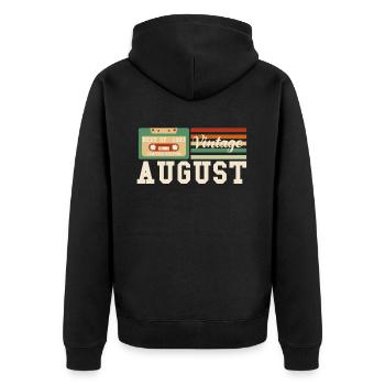 29. Geburtstag August Jahrgang 1993 Geschenkidee - Unisex Premium Bio Zip Hoodie - Schwarz - Hinten - Nico (187cm)