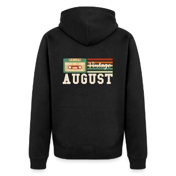 62e anniversaire Août né 1960 Idée cadeau - Veste à capuche bio Premium Unisexe - noir - Dos - Nico (187cm)