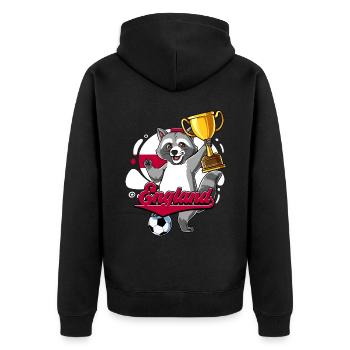 England Fußball - Unisex Premium Bio Zip Hoodie - Schwarz - Hinten - Nico (187cm)