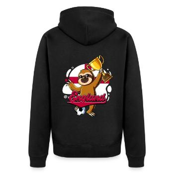 England Fußball - Unisex Premium Bio Zip Hoodie - Schwarz - Hinten - Nico (187cm)