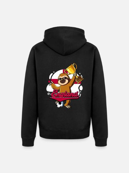 England Fußball - Unisex Premium Bio Zip Hoodie - Schwarz
