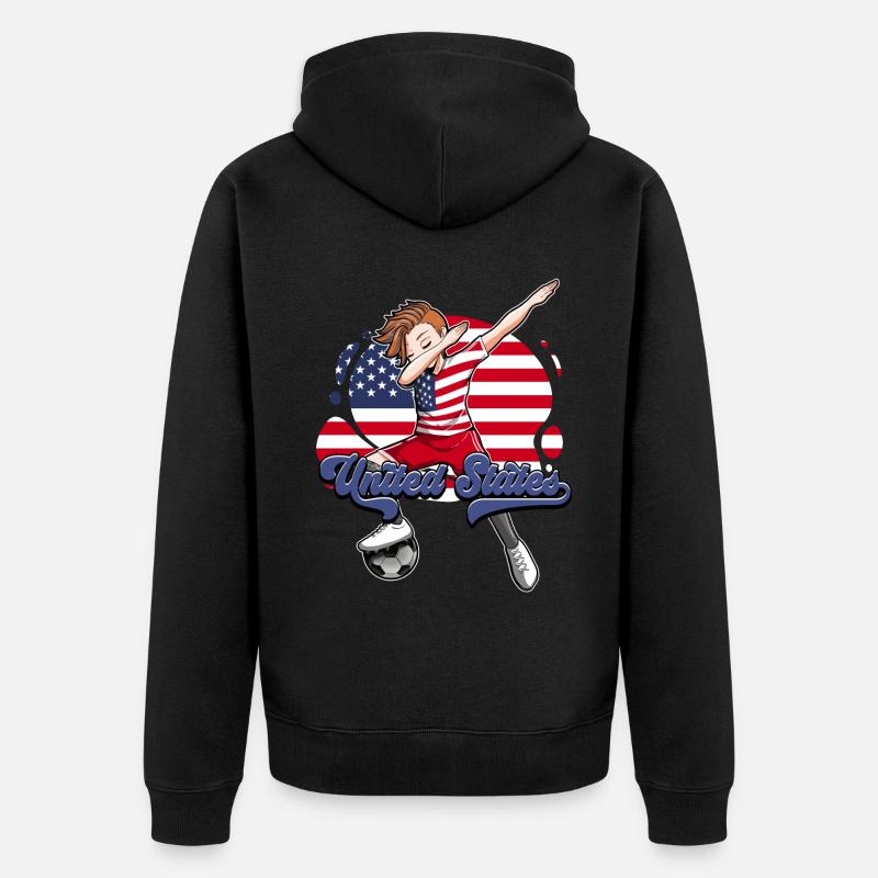 Usa Soccer - Veste à capuche bio Premium Unisexe - noir