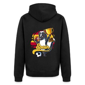 Spanien Fußball - Unisex Premium Bio Zip Hoodie - Schwarz - Hinten - Nico (187cm)