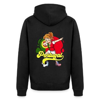 Portugal Football - Veste à capuche bio Premium Unisexe - noir - Dos - Nico (187cm)