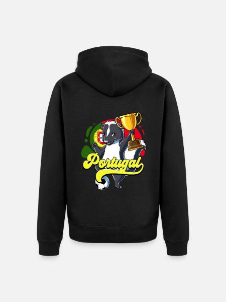 Portugal Fußball - Unisex Premium Bio Zip Hoodie - Schwarz