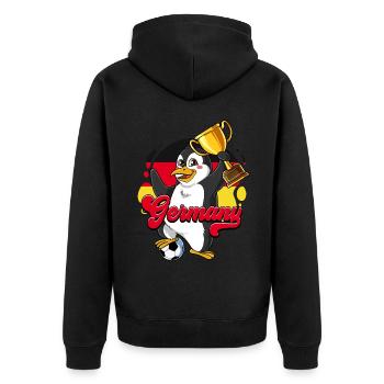 Deutschland Fußball - Unisex Premium Bio Zip Hoodie - Schwarz - Hinten - Nico (187cm)
