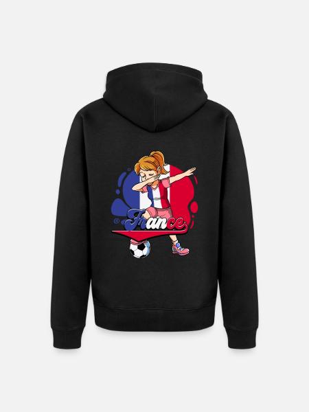 Frankreich Fußball - Unisex Premium Bio Zip Hoodie - Schwarz
