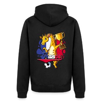 Frankreich Fußball - Unisex Premium Bio Zip Hoodie - Schwarz - Hinten - Nico (187cm)