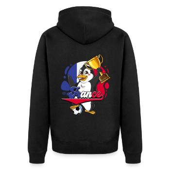 Frankreich Fußball - Unisex Premium Bio Zip Hoodie - Schwarz - Hinten - Nico (187cm)