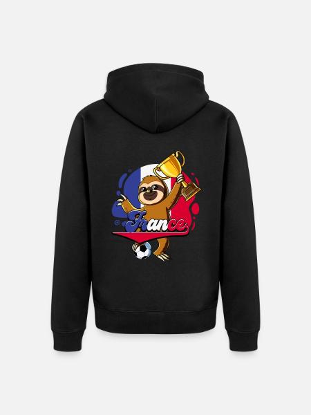 Frankreich Fußball - Unisex Premium Bio Zip Hoodie - Schwarz