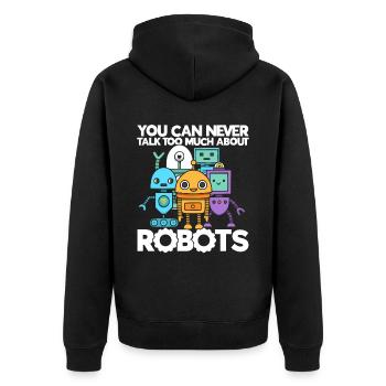 Roboter Robotik Ingenieur Kostüm Roboter - Unisex Premium Bio Zip Hoodie - Schwarz - Hinten - Nico (187cm)
