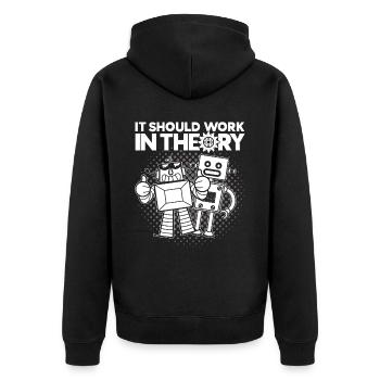 Roboter Robotik Ingenieur Kostüm Roboter - Unisex Premium Bio Zip Hoodie - Schwarz - Hinten - Nico (187cm)