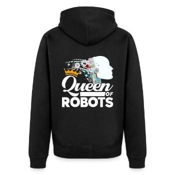 Roboter Robotik Ingenieur Kostüm Roboter - Unisex Premium Bio Zip Hoodie - Schwarz - Hinten - Nico (187cm)