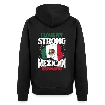 Mexiko Mexikanische Wurzeln Geschenk - Unisex Premium Bio Zip Hoodie - Schwarz - Hinten - Nico (187cm)