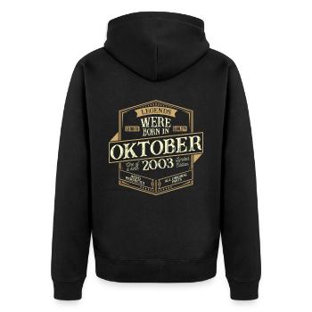 Homme d'anniversaire d'octobre 2003 - Veste à capuche bio Premium Unisexe - noir - Dos - Nico (187cm)