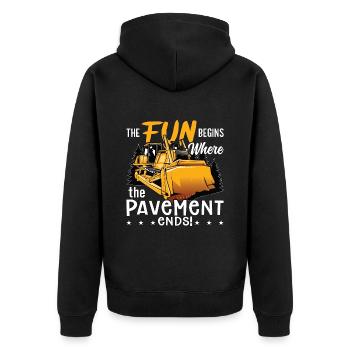 Excavator Bulldozer Bulldozer Bulldozer Construction Worker Gift - Unisex Premium Organic Zip Hoodie - black - Back - Nico (187cm)