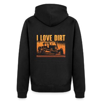 Excavator Bulldozer Construction Worker Bulldozer Gift - Unisex Premium Organic Zip Hoodie - black - Back - Nico (187cm)