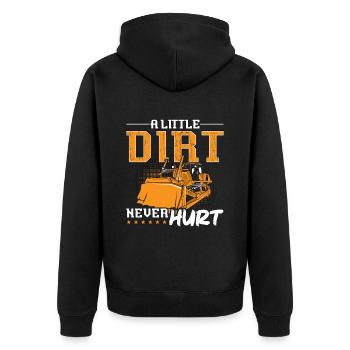 Excavator Bulldozer Construction Worker Bulldozer Gift - Unisex Premium Organic Zip Hoodie - black - Back - Nico (187cm)