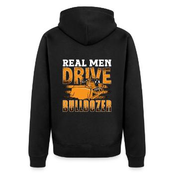 Excavator Construction Worker Bulldozer Bulldozer Bulldozer Gift - Unisex Premium Organic Zip Hoodie - black - Back - Nico (187cm)
