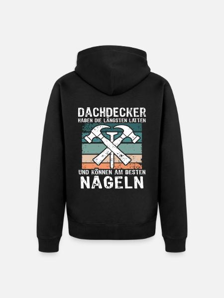 Dachdecker Dachspengler Dachklempner - Unisex Premium Bio Zip Hoodie - Schwarz