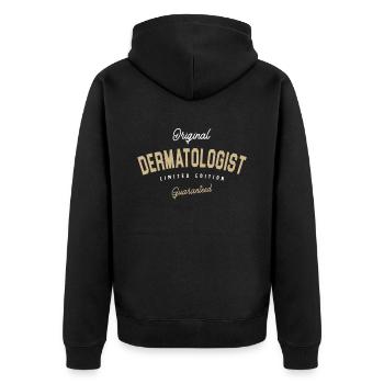 Dermatologist Funny Job Title Profession Birthday - Unisex Premium Organic Zip Hoodie - black - Back - Nico (187cm)
