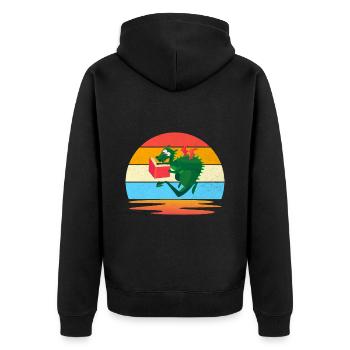Bookworm Dragon Books The I Love To Read - Unisex Premium Organic Zip Hoodie - black - Back - Nico (187cm)
