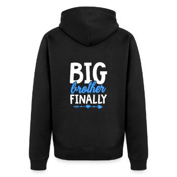 Big Brother Sibling Sister Gift - Unisex Premium Organic Zip Hoodie - black - Back - Nico (187cm)