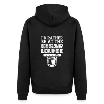 Cigar Whiskey Smoking Smoking Cigar Gift - Unisex Premium Organic Zip Hoodie - black - Back - Nico (187cm)