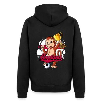 England Fußball - Unisex Premium Bio Zip Hoodie - Schwarz - Hinten - Nico (187cm)