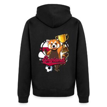 England Fußball - Unisex Premium Bio Zip Hoodie - Schwarz - Hinten - Nico (187cm)