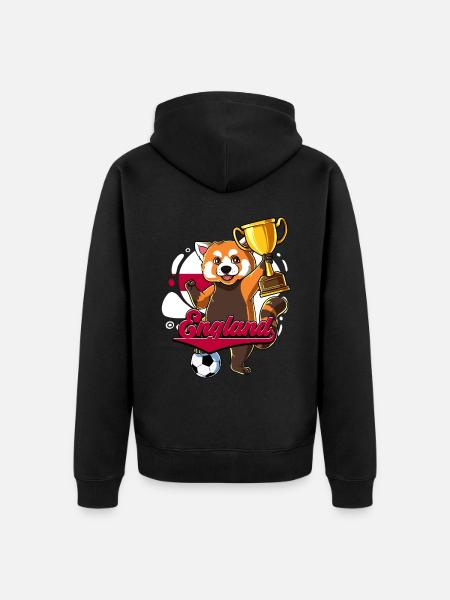 England Fußball - Unisex Premium Bio Zip Hoodie - Schwarz