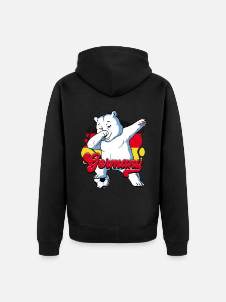Deutschland Fußball - Unisex Premium Bio Zip Hoodie - Schwarz