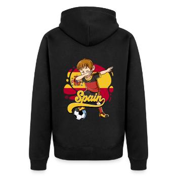Spanien Fußball - Unisex Premium Bio Zip Hoodie - Schwarz - Hinten - Nico (187cm)