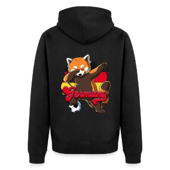 Deutschland Fußball - Unisex Premium Bio Zip Hoodie - Schwarz - Hinten - Nico (187cm)